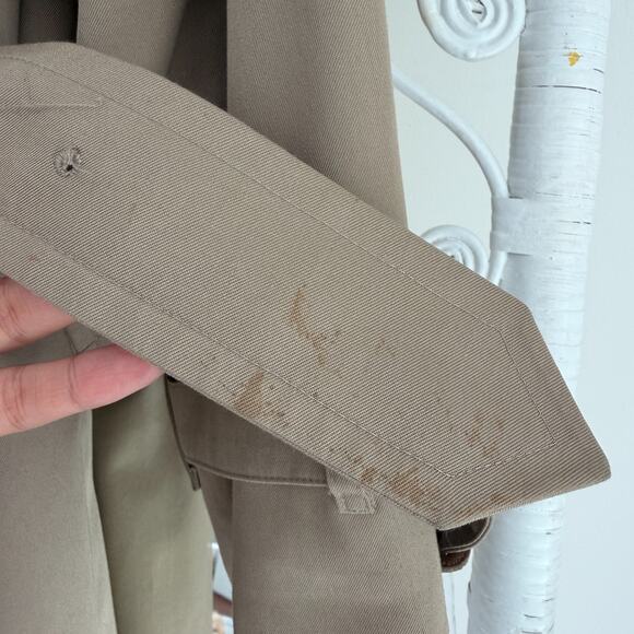 Burberry Vintage Trench Coat Men 44R Khaki Nova Check Wool Liner Belted Heritage - Picture 14 of 16